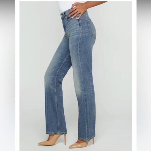 Guess Jeans Eco High-Rise 80s Straight Leg Denim Jeans In Confidence Wash - Picture 4 of 14